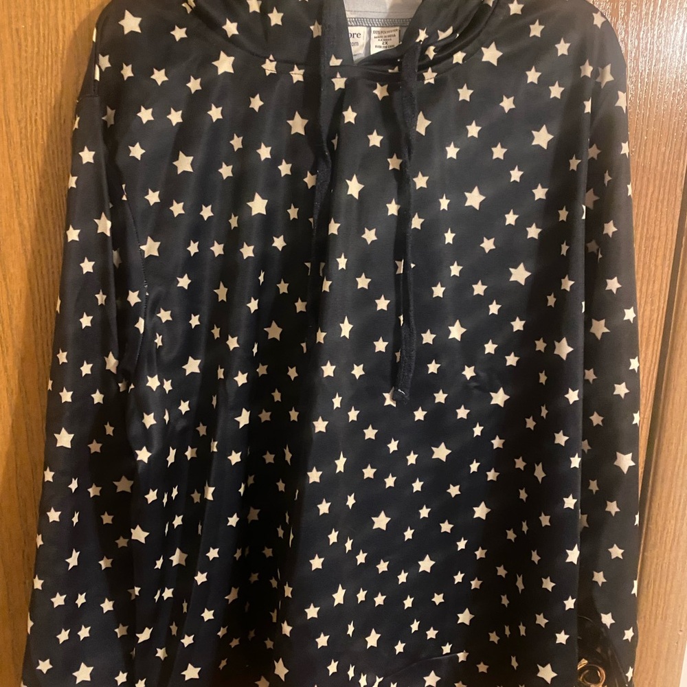 Navy Star Pattern Hoodie